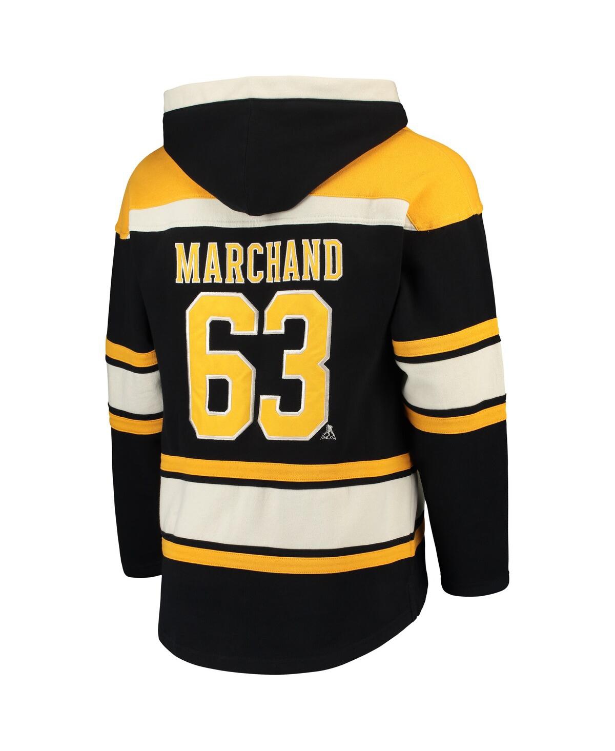 47 Brand Men's ' Brad Marchand Black Boston Bruins Player Lacer Pullover Hoodie In Black