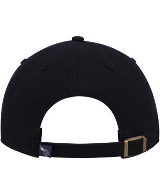 Men's Black Charlotte Hornets Team Logo Clean Up Adjustable Hat