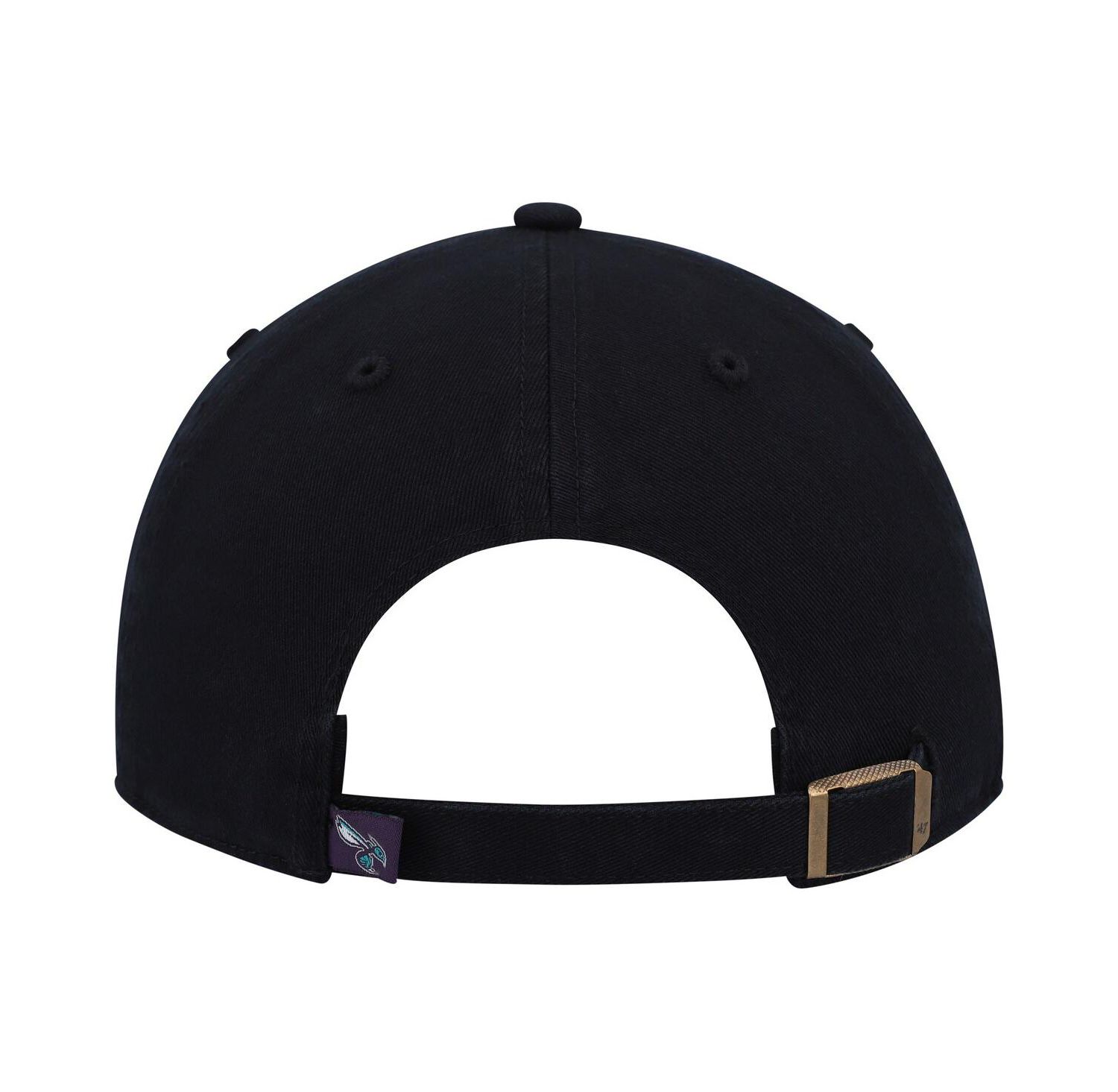 Men's Black Charlotte Hornets Team Logo Clean Up Adjustable Hat