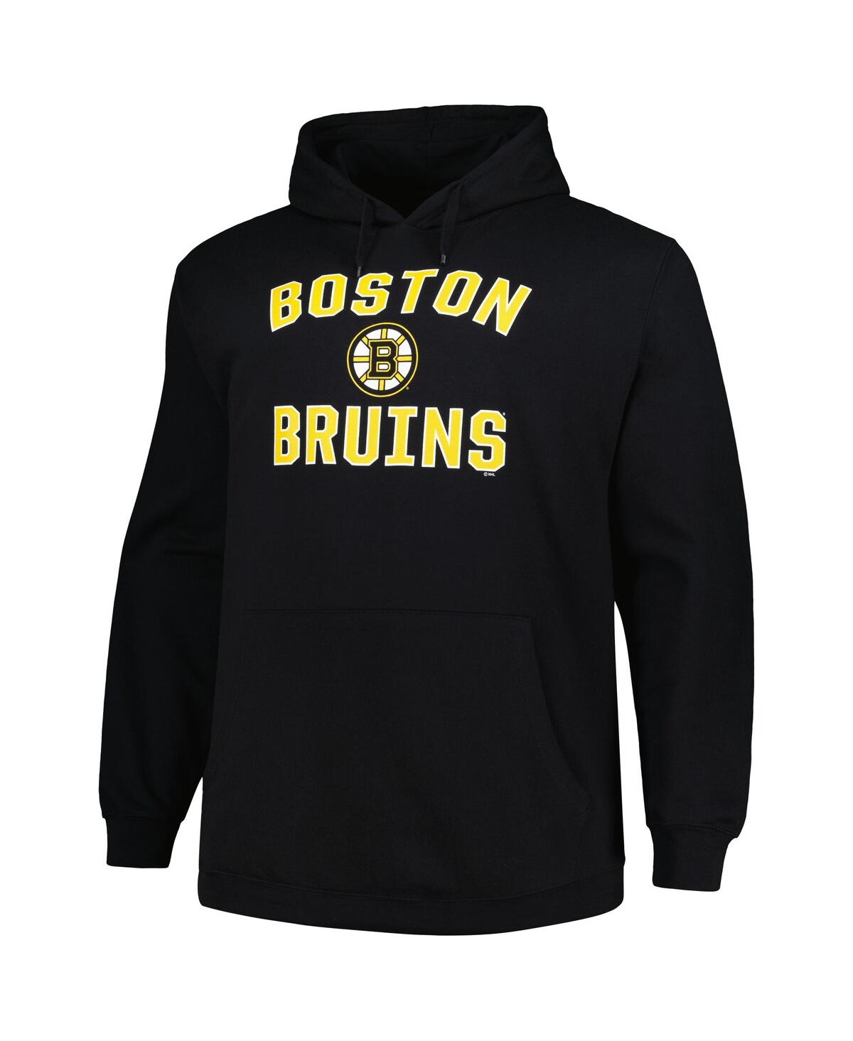 Shop Profile Men's  Black Boston Bruins Big And Tall Arch Over Logo Pullover Hoodie