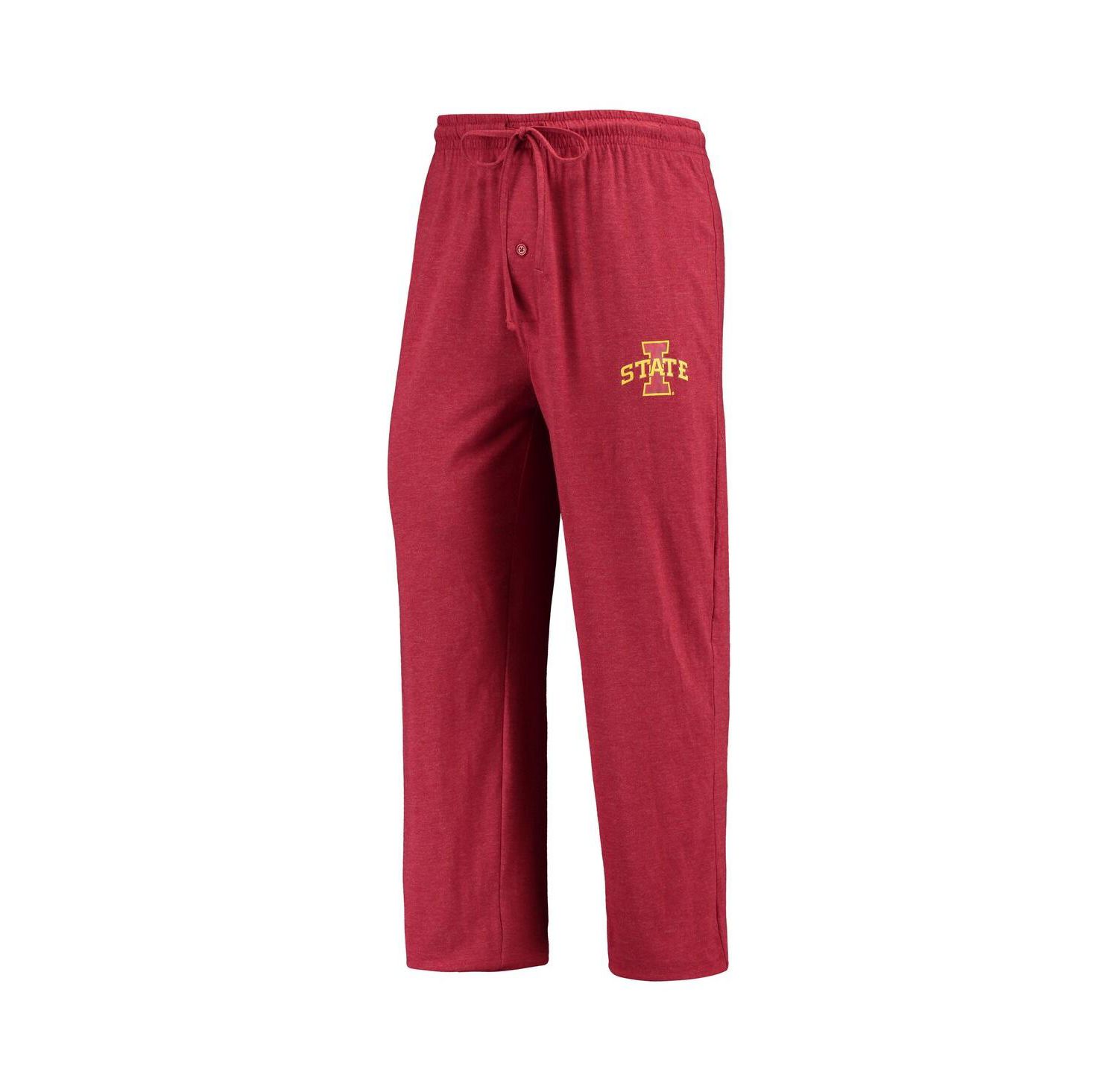 Men's Cardinal, Heathered Charcoal Distressed Iowa State Cyclones Meter Long Sleeve T-shirt and Pants Sleep Set