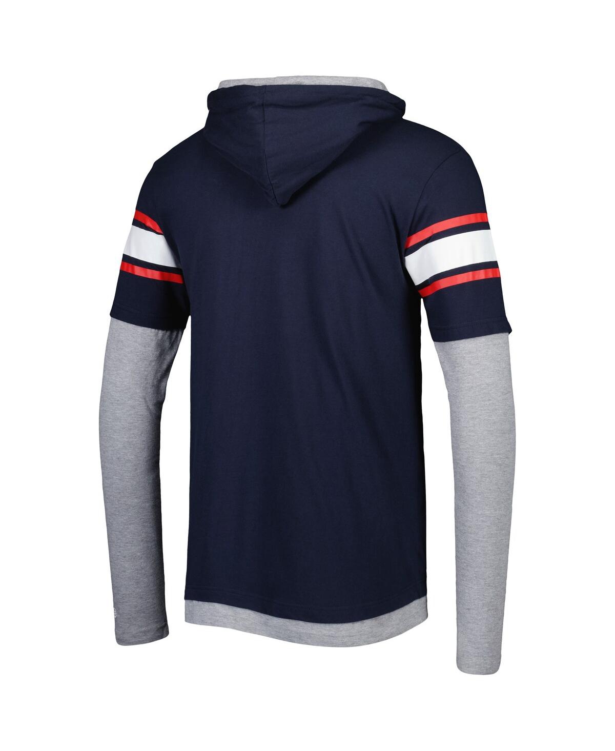 NEW ERA MEN'S NEW ERA NAVY NEW ENGLAND PATRIOTS LONG SLEEVE HOODIE T-SHIRT 