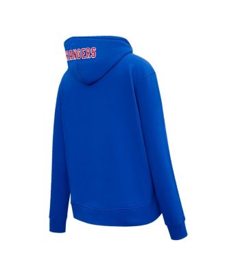 Women's Blue New York Rangers Classic Chenille Pullover Hoodie