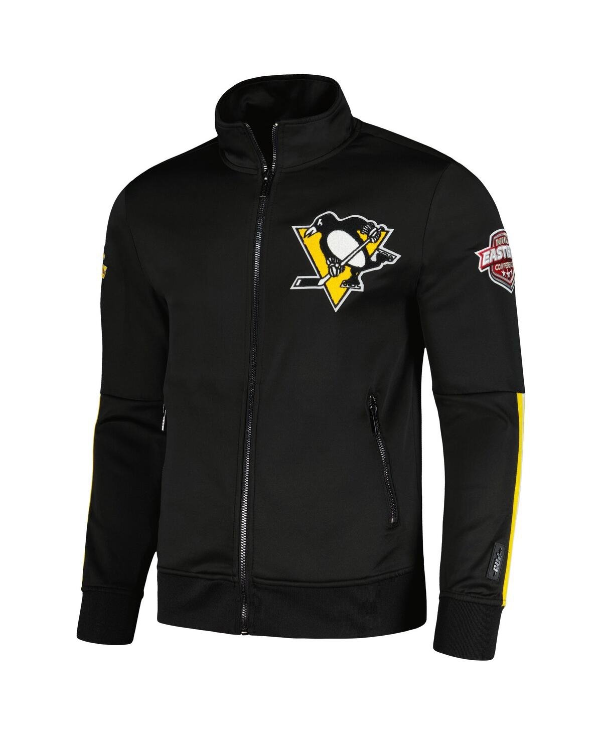 Pro Standard Black Pittsburgh Penguins Classic Chenille Full-zip Track Jacket In Black
