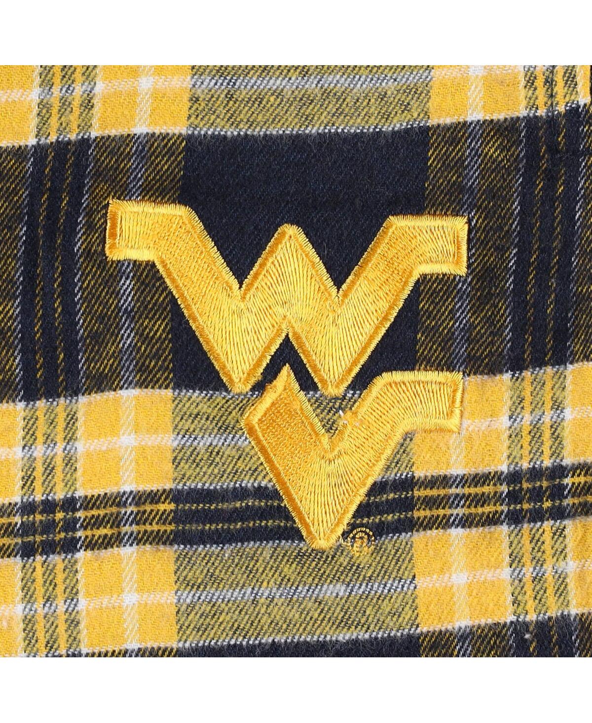 Shop Profile Men's  Navy Distressed West Virginia Mountaineers Big And Tall 2-pack T-shirt And Flannel Pan