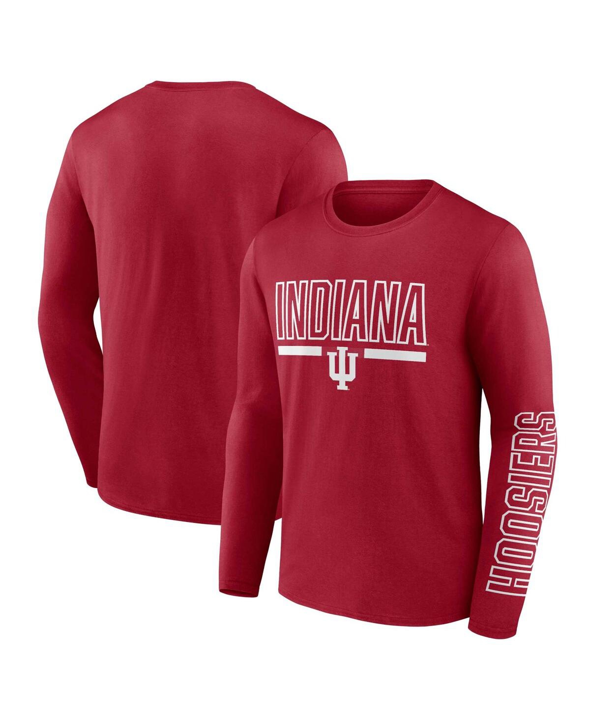 Shop Profile Men's  Crimson Indiana Hoosiers Big And Tall Two-hit Graphic Long Sleeve T-shirt