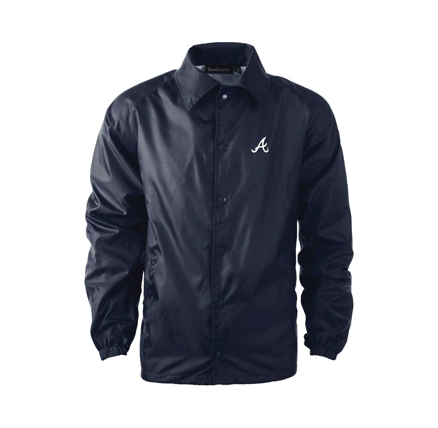 Men's Navy Atlanta Braves Coach's Raglan Full-Snap Windbreaker Jacket