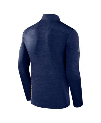 Men's Heather Navy Nashville Predators Authentic Pro Quarter-Zip Pullover Top