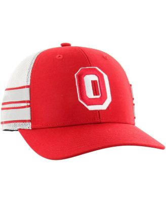 Men's Scarlet Distressed Ohio State Buckeyes Straight Eight Adjustable Trucker Hat