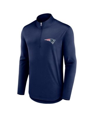 Men's Navy New England Patriots Quarterback Quarter-Zip Top