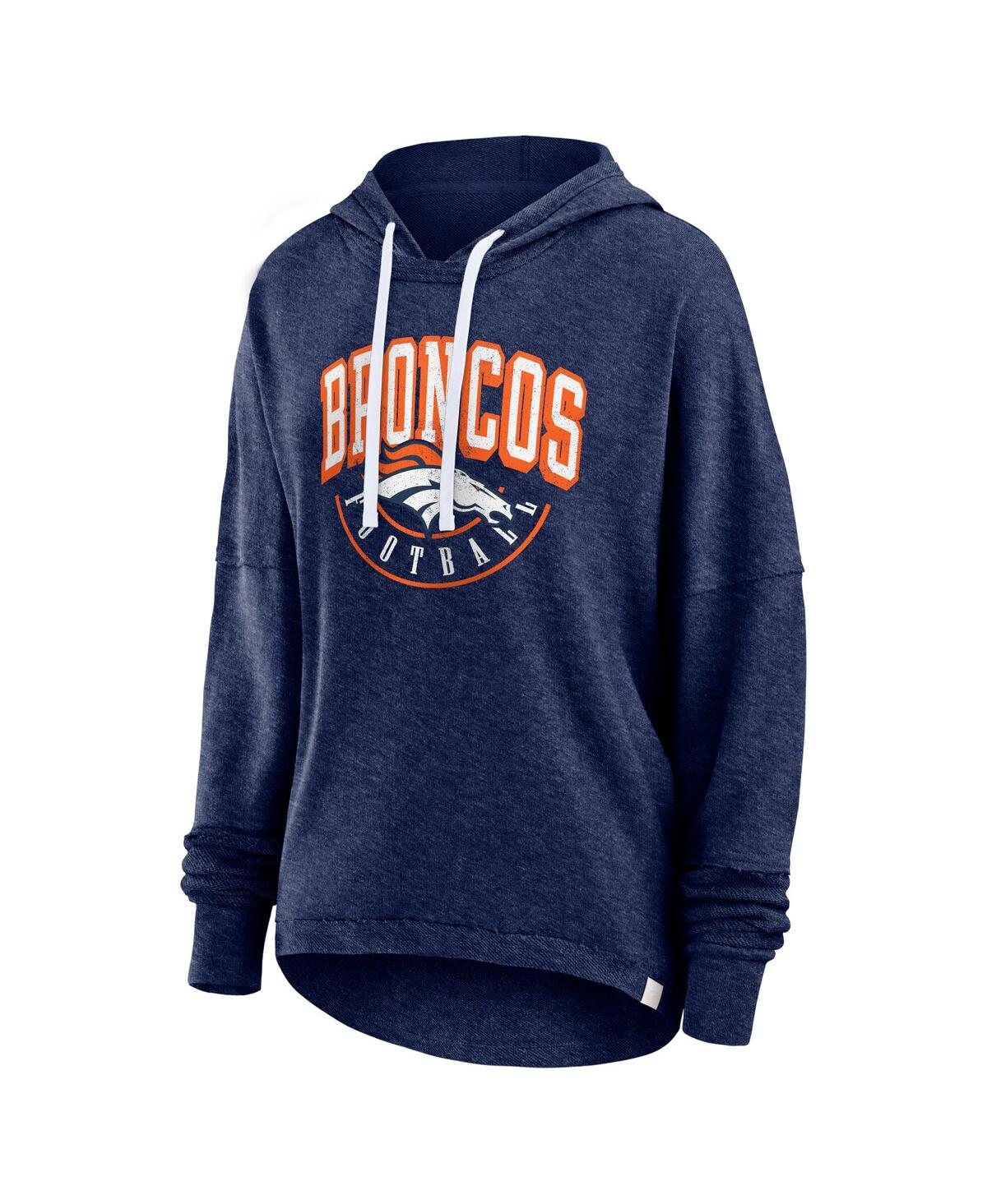 Fanatics Women's  Navy Distressed Denver Broncos Lounge Helmet Arch Pullover Hoodie In Navy