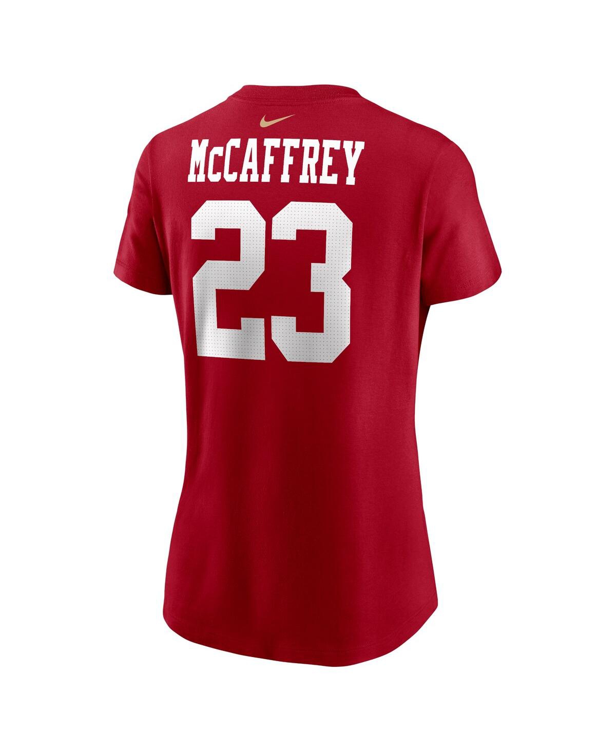 Women's Nike Christian McCaffreySan Francisco 49ers Player Name and Number T-shirt - Scarlet