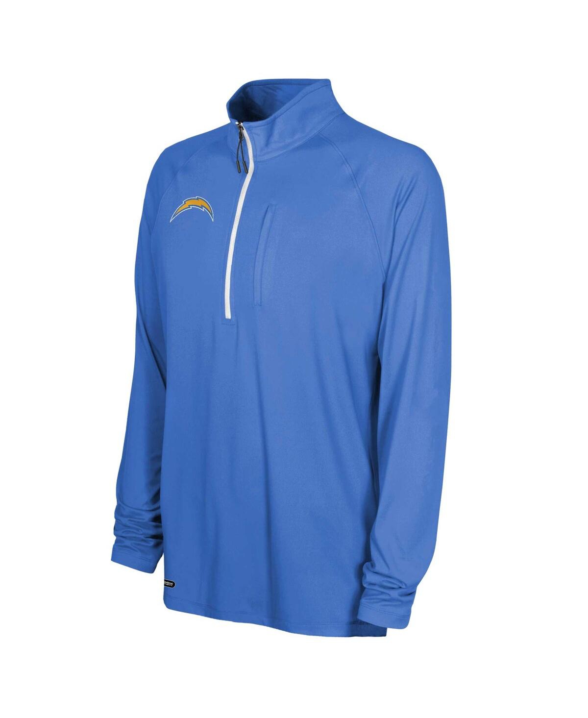 Shop Outerstuff Men's Powder Blue Los Angeles Chargers Combine Authentic Raglan Quarter-zip Top