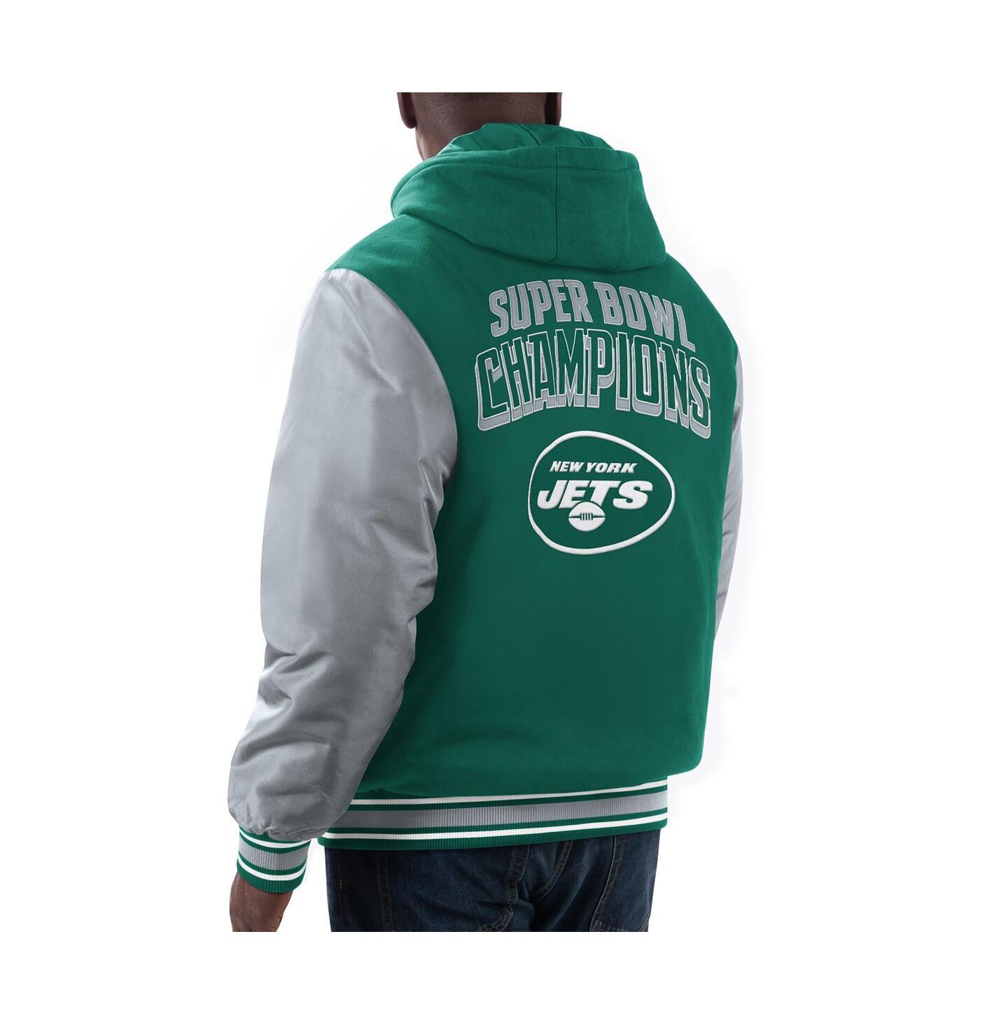 Мужская куртка G-III Sports by Carl Banks Green, Gray New York Jets Player Option Full-Zip Hoodie Jacket — фото 2