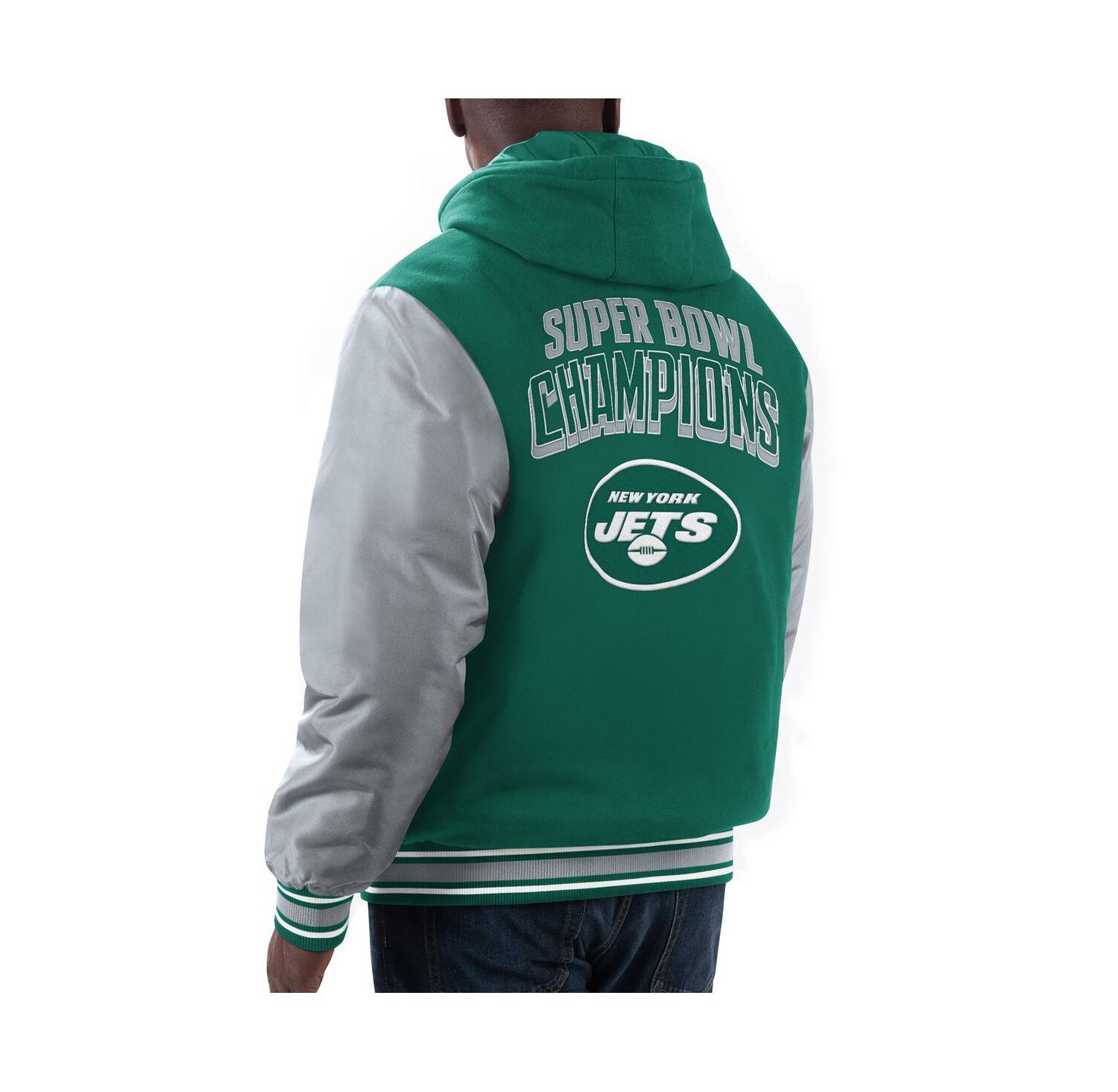 Men's Green, Gray New York Jets Player Option Full-Zip Hoodie Jacket