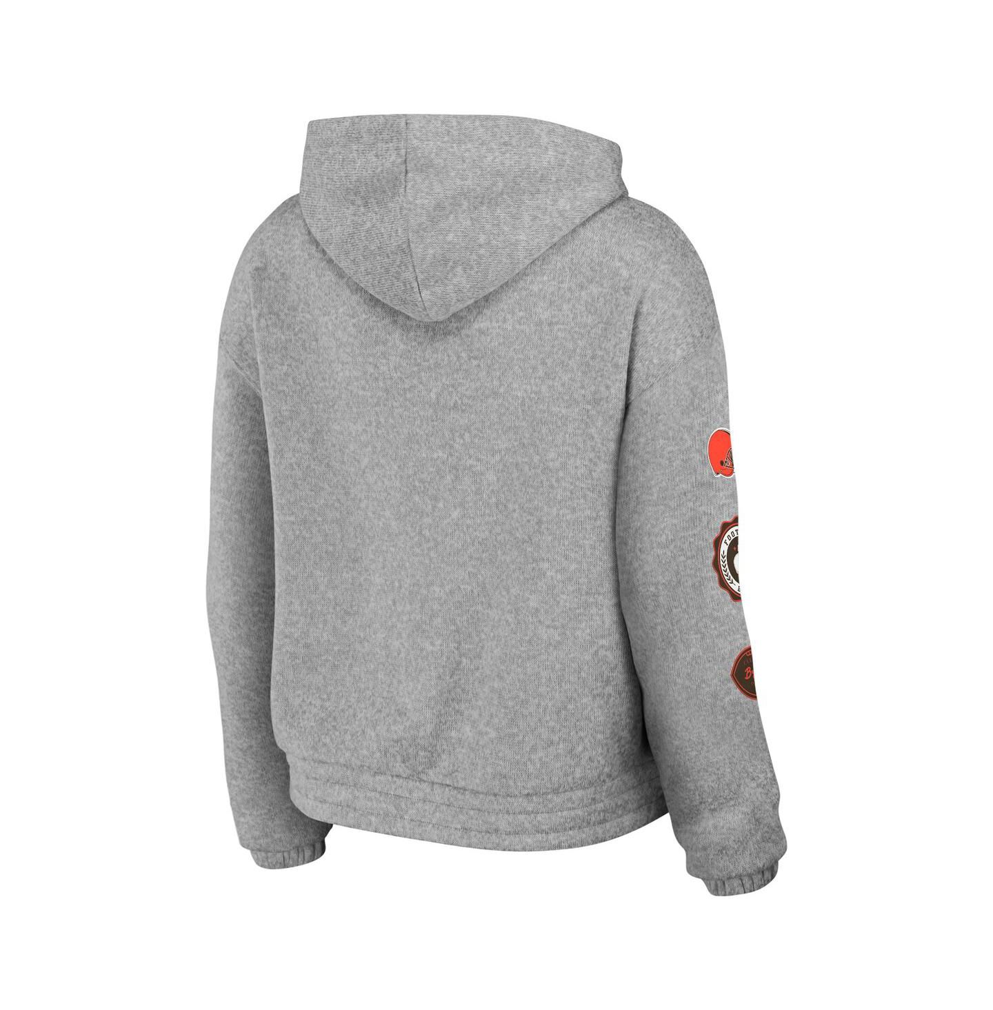 Женское худи WEAR by Erin Andrews Heather Gray Cleveland Browns Full-Zip — фото 2
