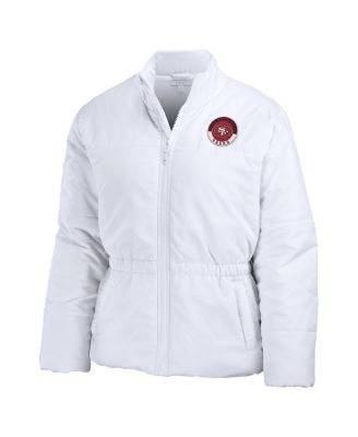 Women's White San Francisco 49ers Packaway Full-Zip Puffer Jacket