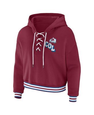 Women's Burgundy Colorado Avalanche Lace-Up Pullover Hoodie