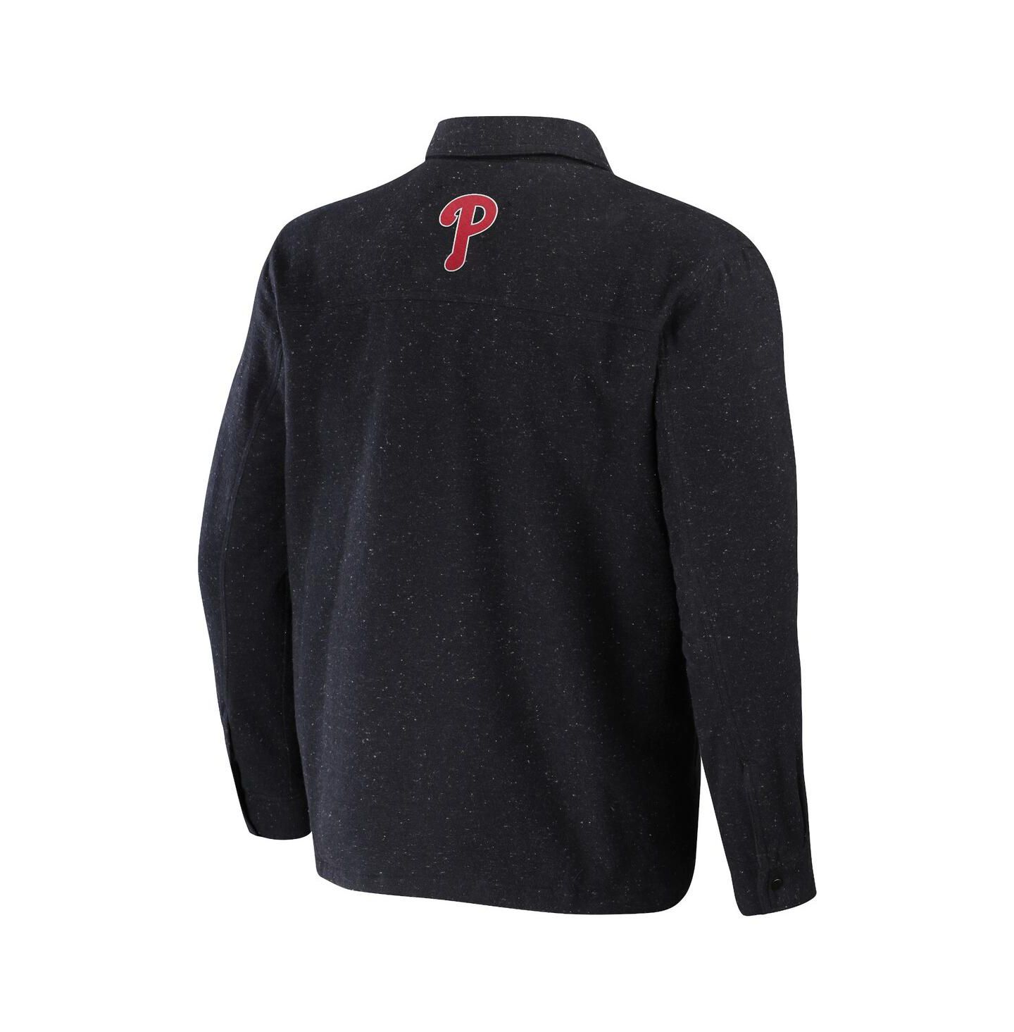 Мужские куртки Fanatics Darius Rucker Collection by Black Philadelphia Phillies Ringstop Full-Snap Shacket — фото 3