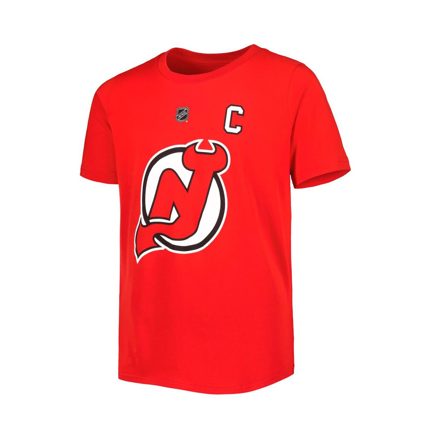 Футболка Outerstuff Nico Hischier Red New Jersey Devils Player Name and Number для мальчиков — фото 2