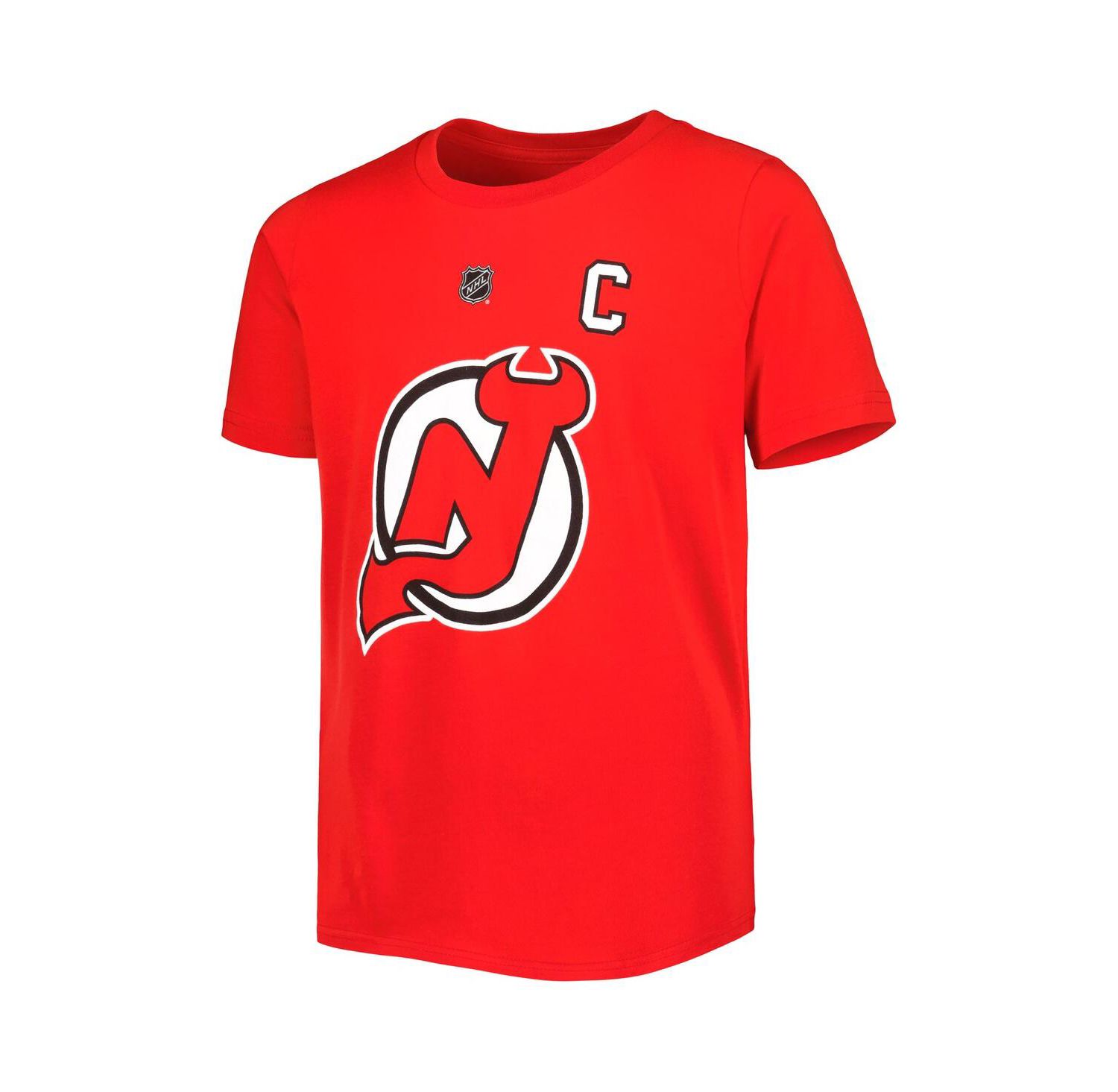 Big Boys Nico Hischier Red New Jersey Devils Player Name and Number T-shirt