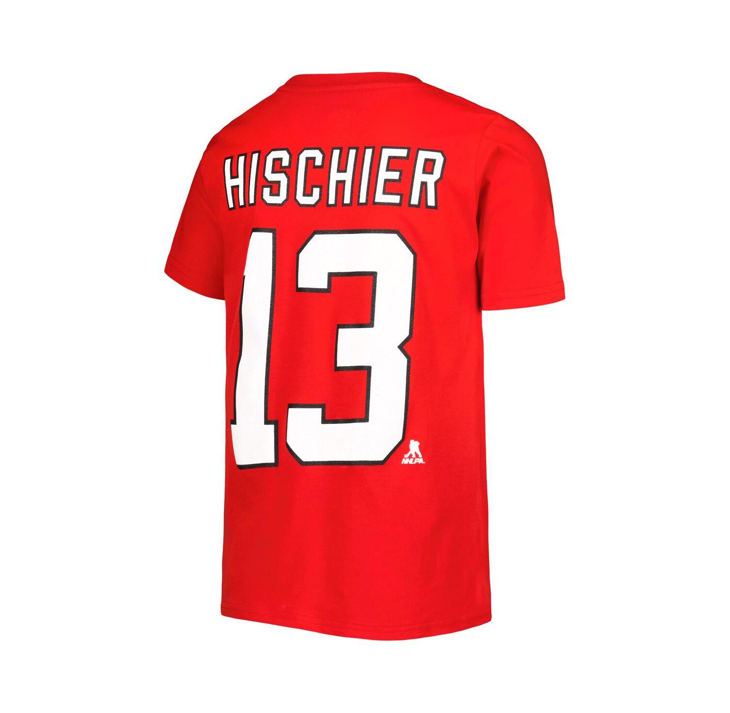 Big Boys Nico Hischier Red New Jersey Devils Player Name and Number T-shirt