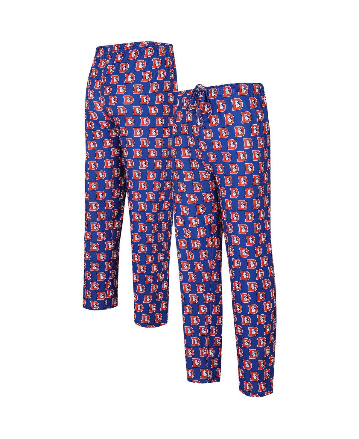 Concepts Sport Men's  Royal Denver Broncos Gauge Throwback Allover Print Knit Pants
