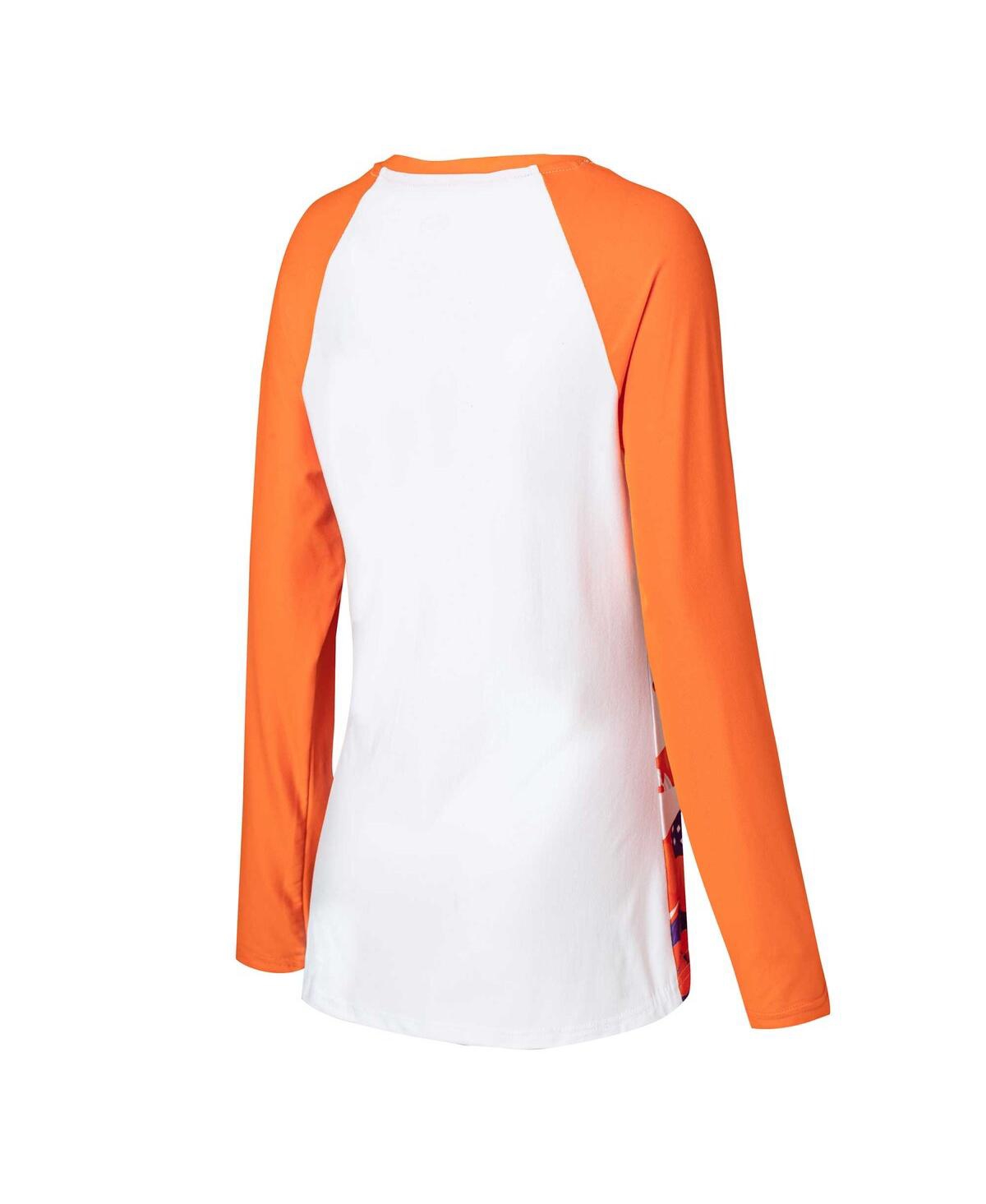Women's Concepts SportClemson Tigers Tinsel Ugly Sweater Long Sleeve T-shirt and Pants Sleep Set - Orange