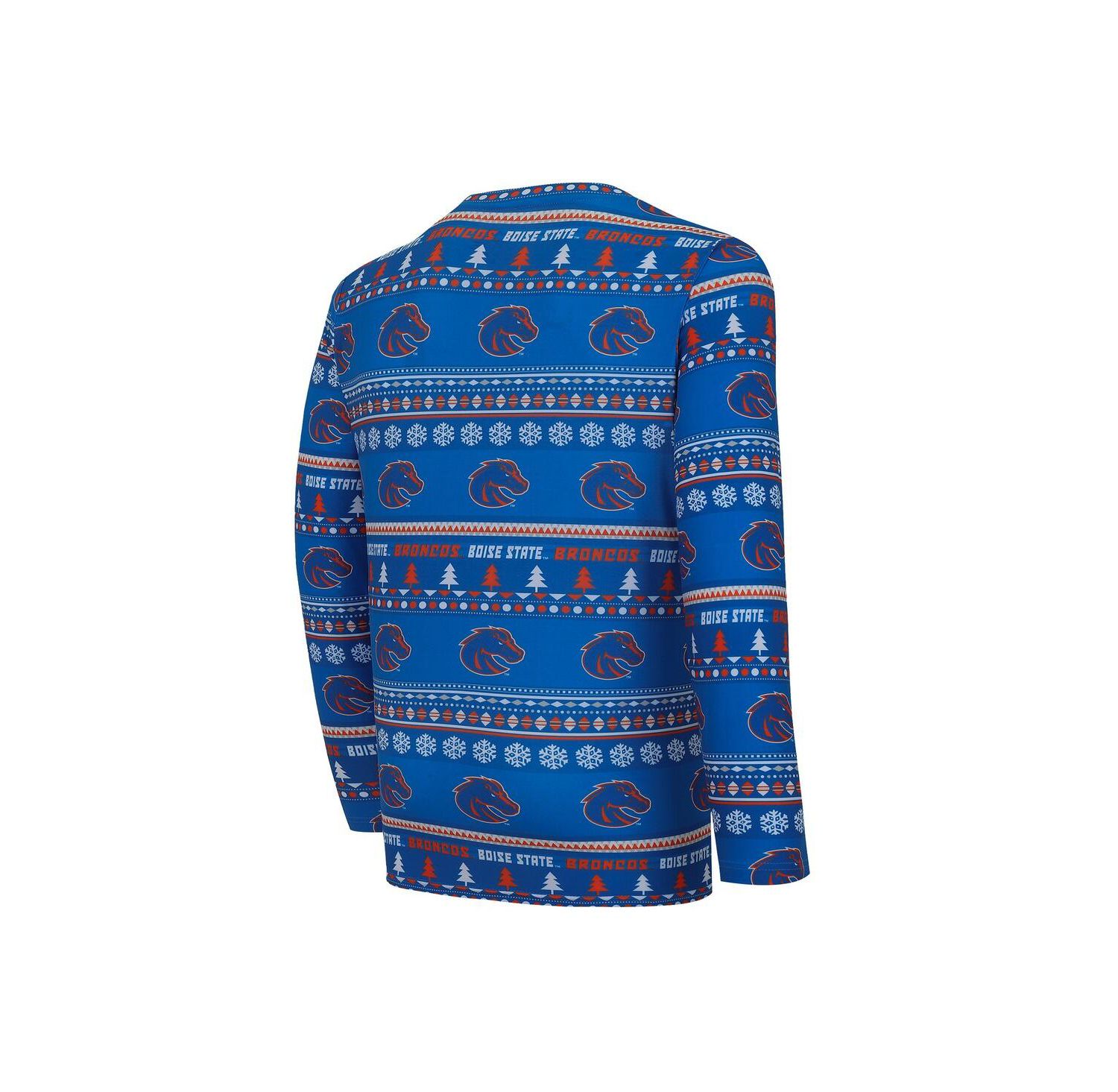 Men's Royal Boise State Broncos Swivel Long Sleeve T-shirt and Pants Sleep Set