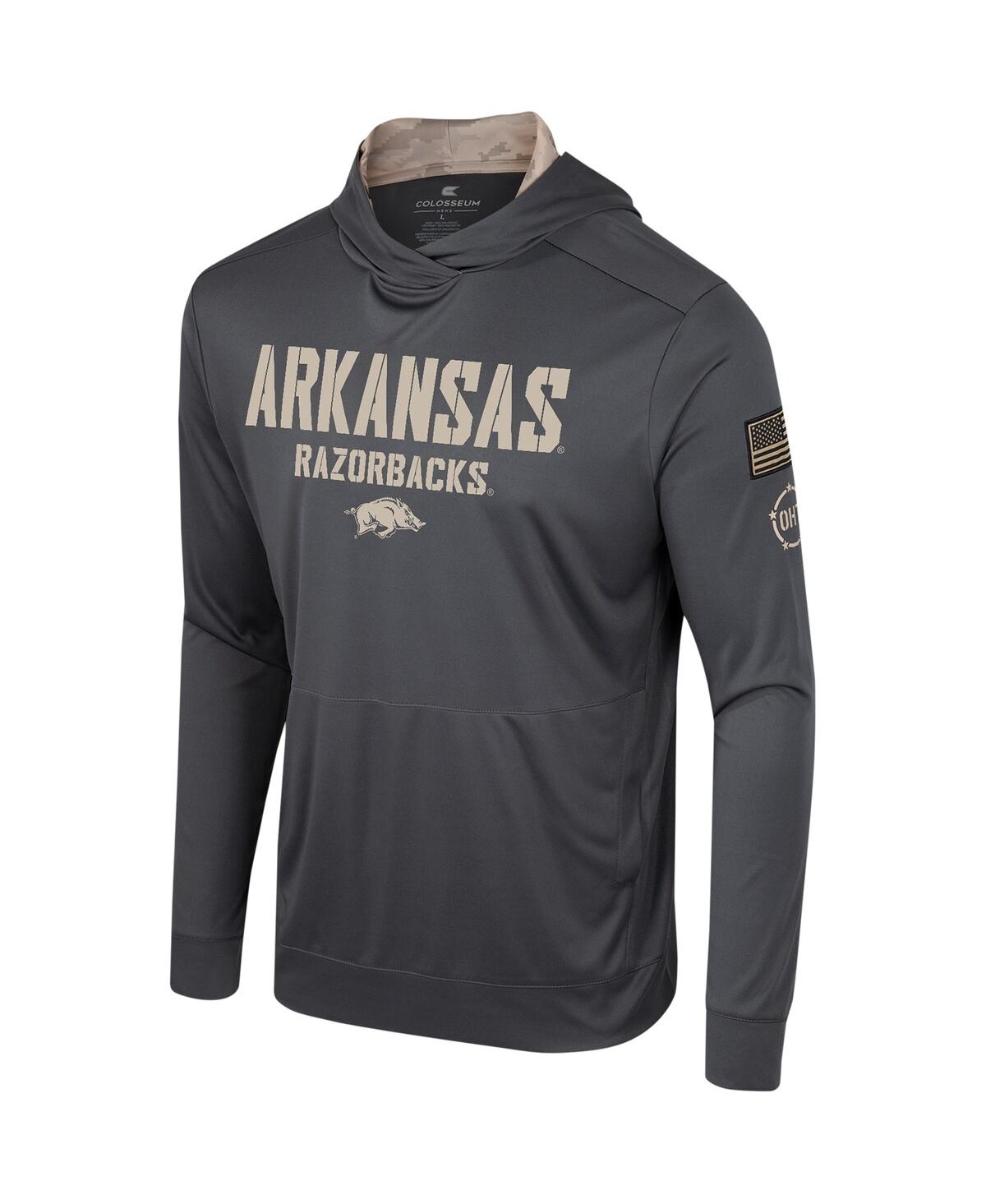 Shop Colosseum Men's  Charcoal Arkansas Razorbacks Oht Military-inspired Appreciation Long Sleeve Hoodie T