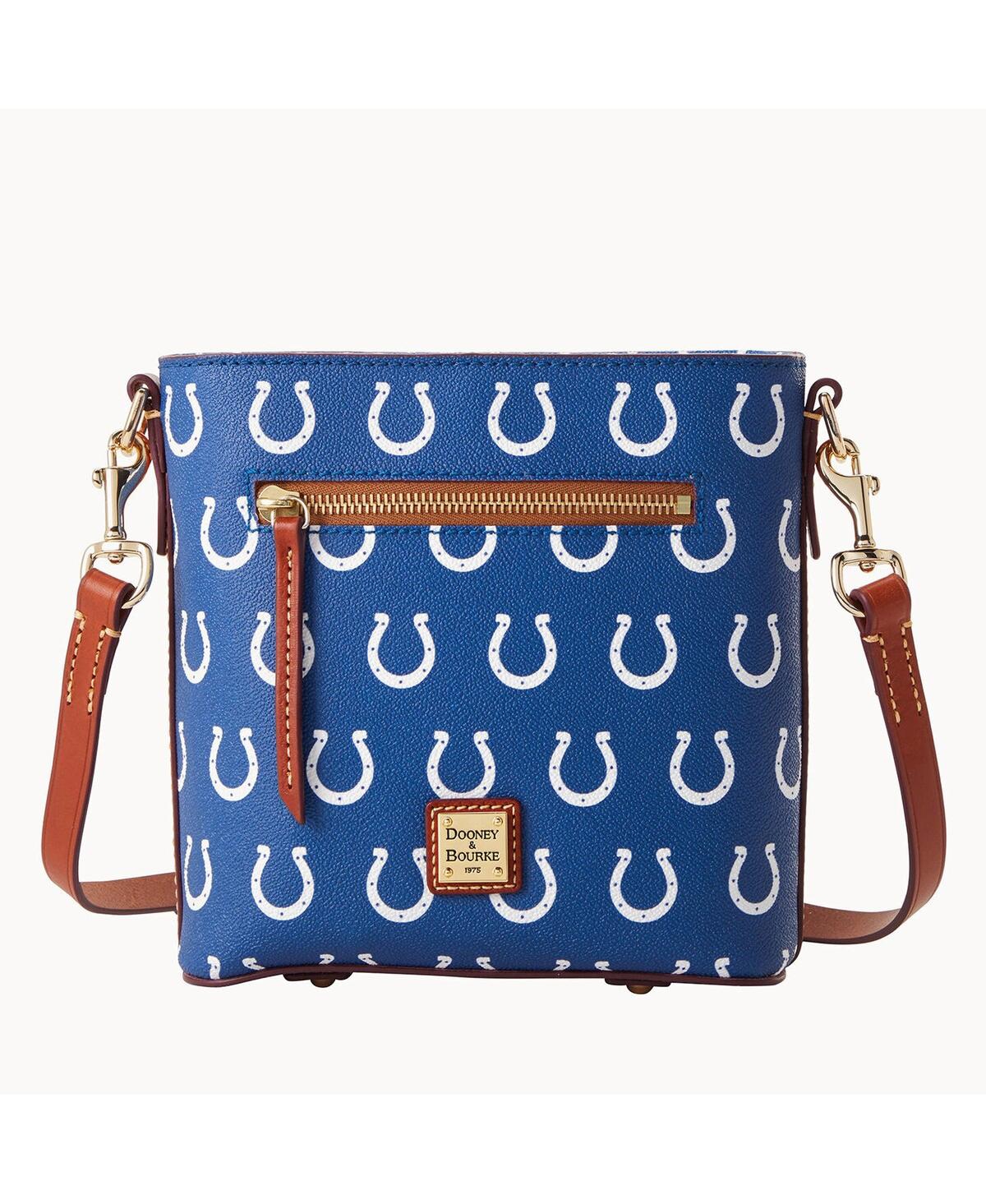 Dooney & Bourke Women's  Indianapolis Colts Signature Small Zip Crossbody Purse In Blue