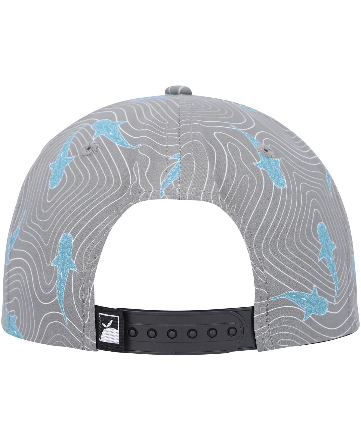 Shop Flomotion Men's  Charcoal The Players Sharks Lurking Rope Snapback Hat