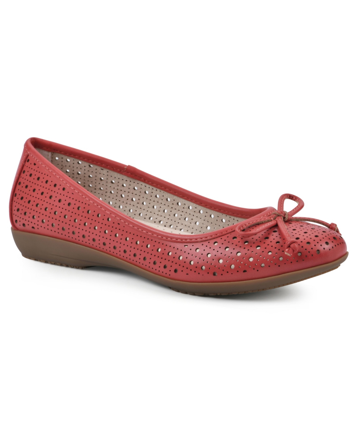 Shop Cliffs By White Mountain Women's Cheryl Ballet Flats In Red Burnished Smooth