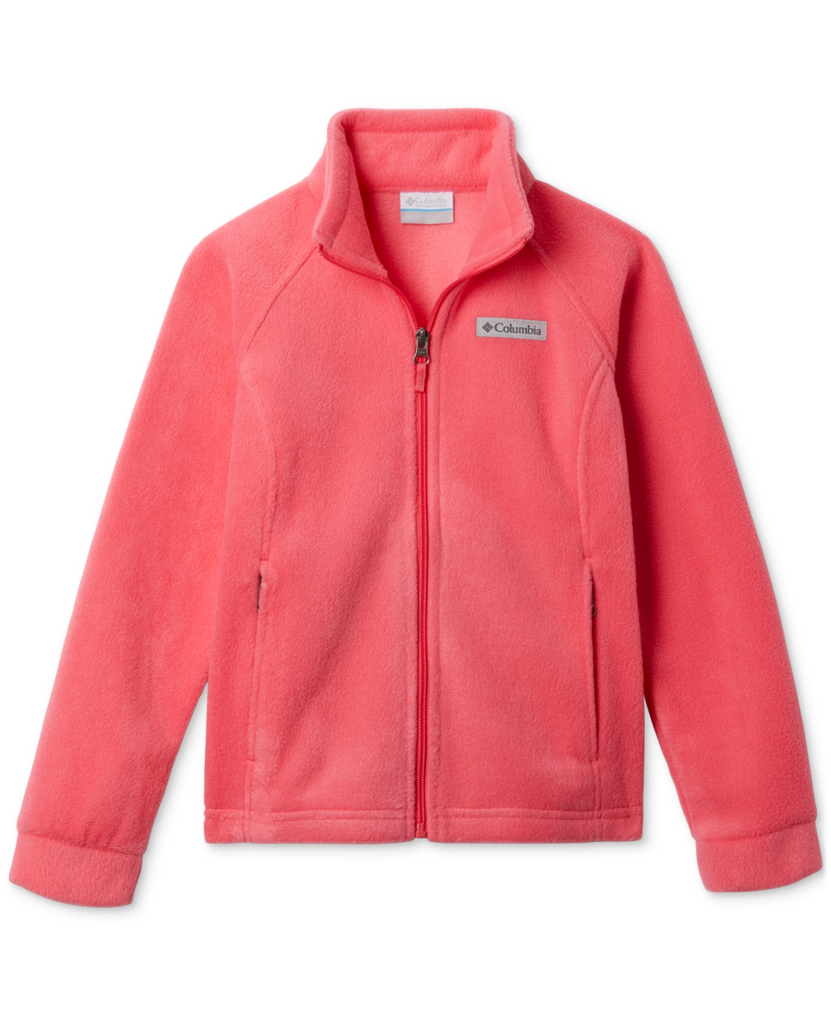 Shop Columbia Big Girls Benton Springs Full-zip Fleece Jacket In Bright Geranium
