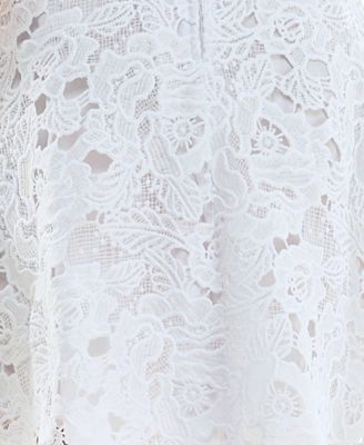 Juniors' Lace Square-Neck Skater Dress