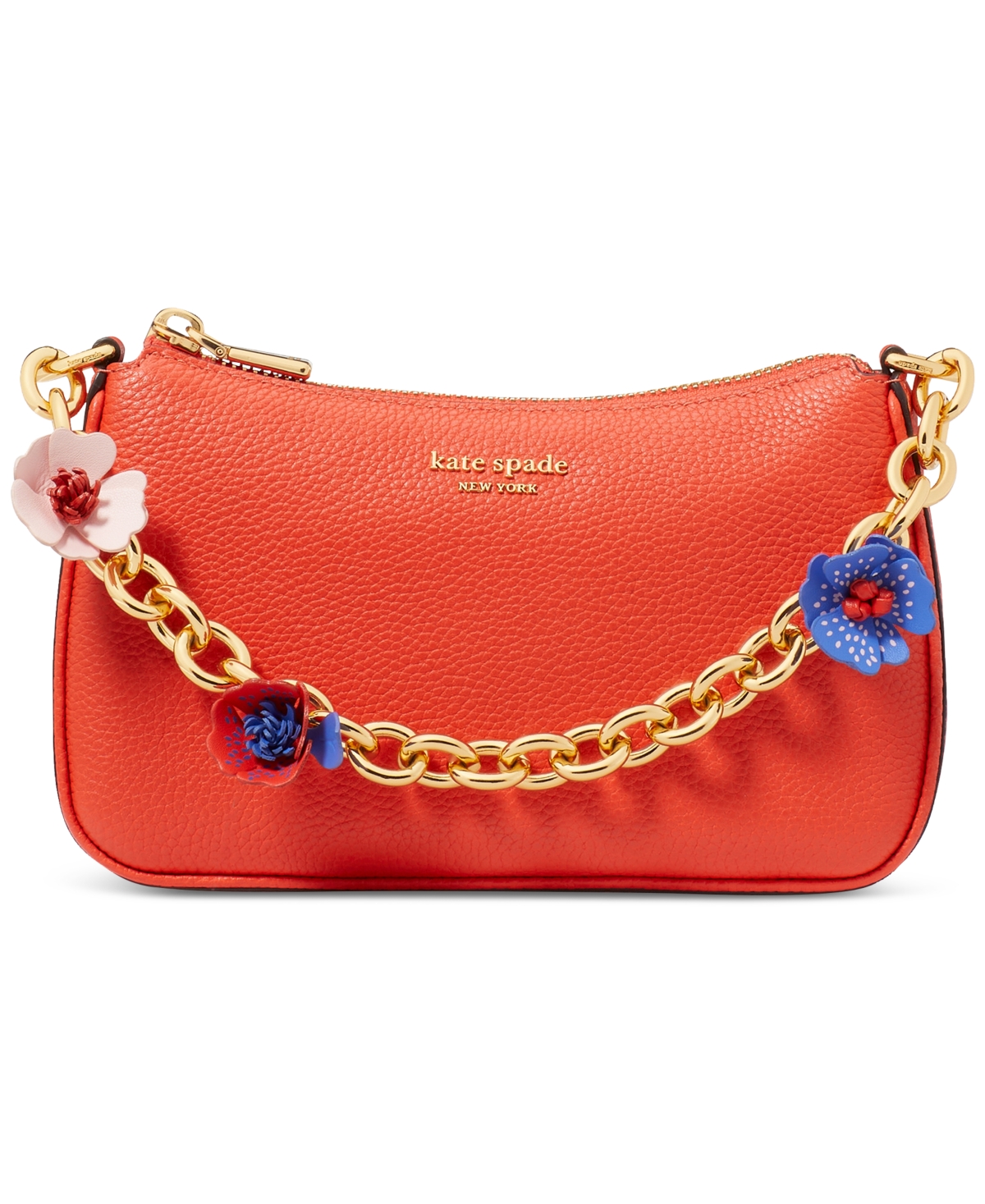 Shop Kate Spade Jolie Novelty Flower Pebbled Leather Mini Convertible Crossbody In Red Berry