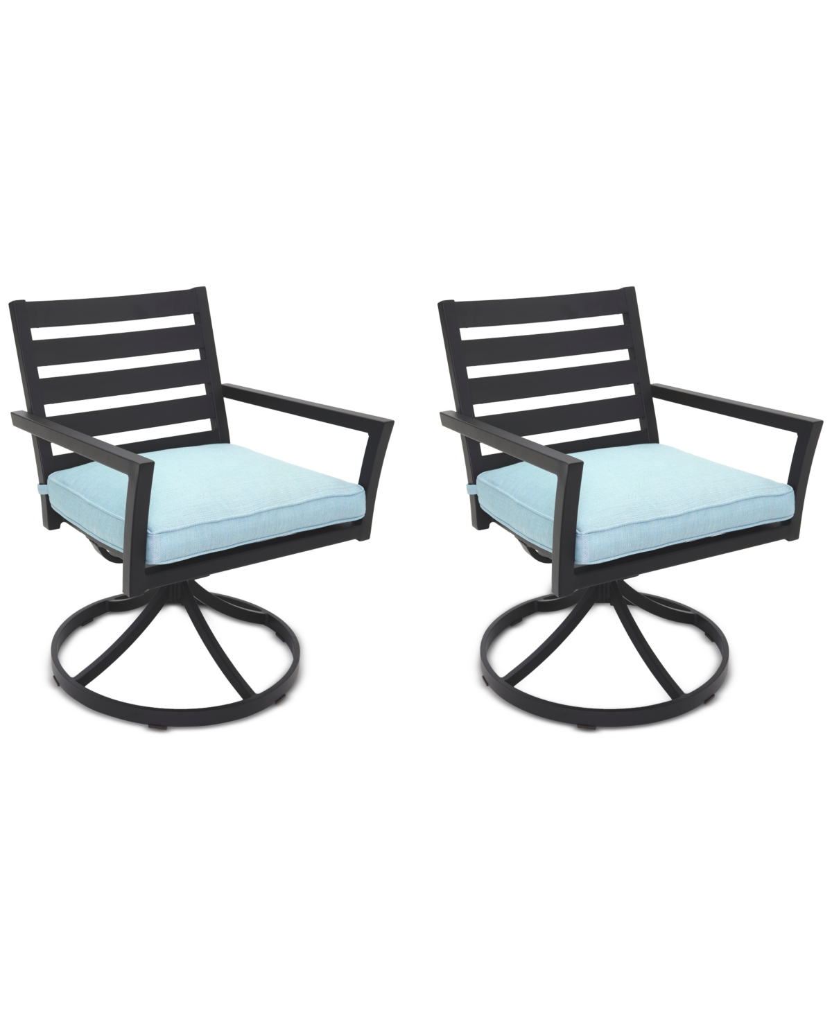 Agio Astaire Outdoor 2-pc Swivel Chair Bundle Set In Spa Light Blue