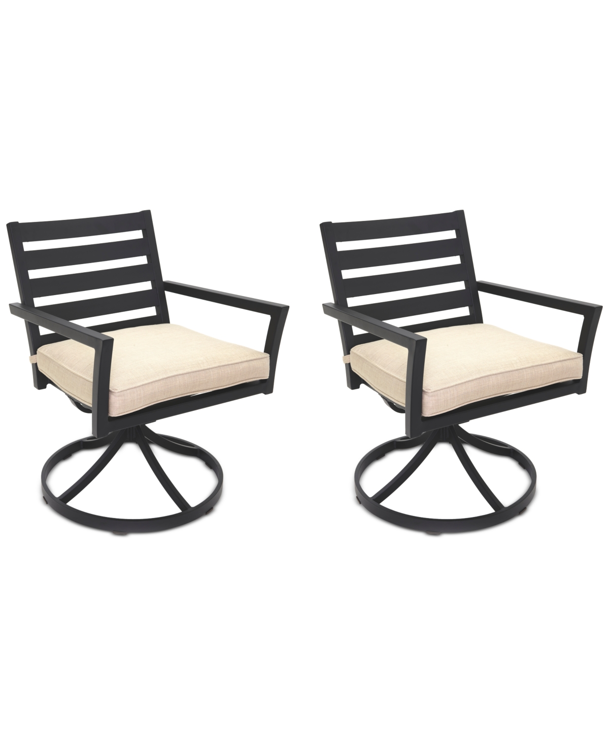 Agio Astaire Outdoor 2-pc Swivel Chair Bundle Set In Straw Natural
