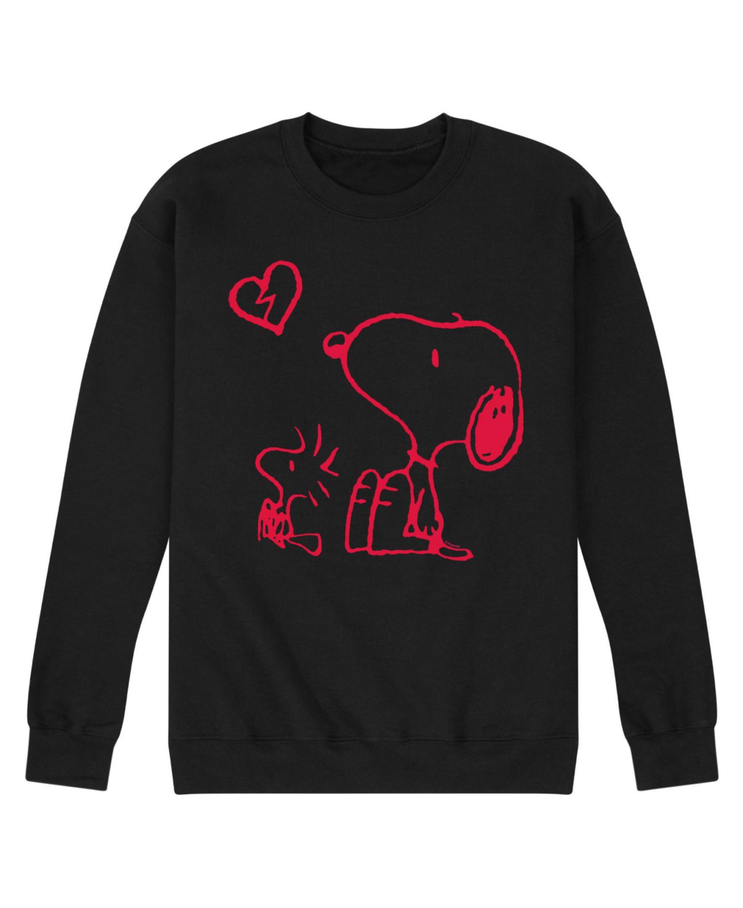 Men's Snoopy Peanuts Long Sleeve Crew Fleece Sweatshirt