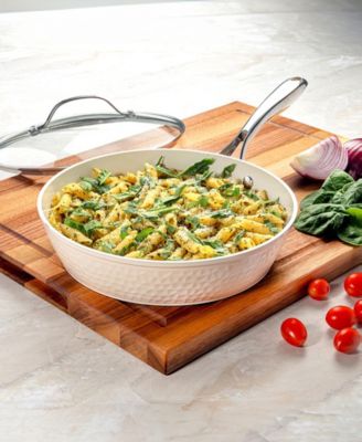 Hammered Cream 10 in. Ceramic Nonstick Frying Pan