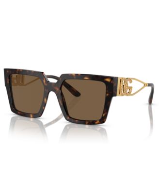 Dolce&Gabbana - Wipe clean Acetate Imported Frame Shape: Square Frame Material: Acetate  Gender: Female Eye/Bridge/Temple Width: 53/19/145  Best for Face Shape: Round  Case or microfiber pouch included