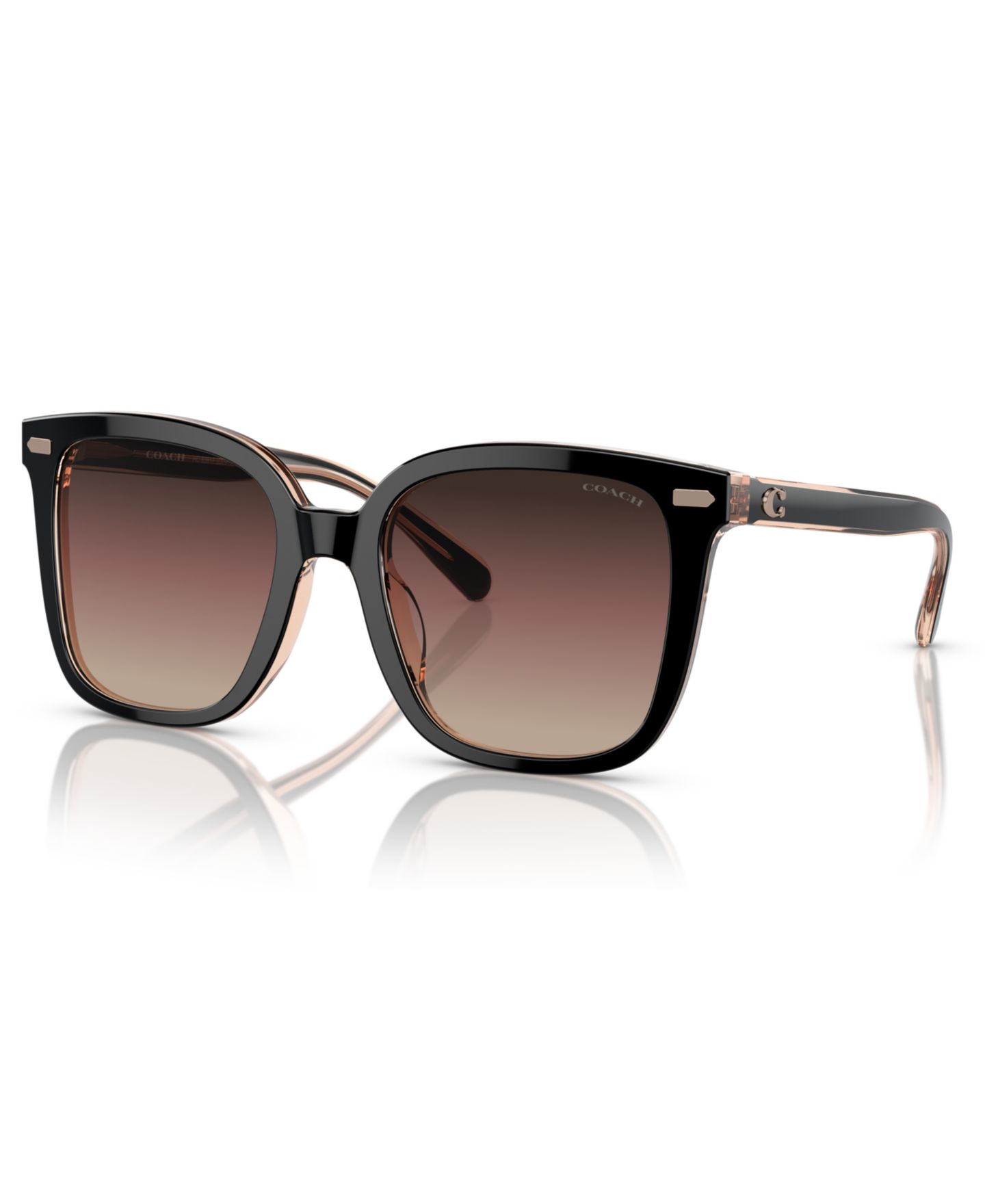 Женские солнцезащитные очки COACH CL919 Low Bridge Fit Sunglasses, Gradient HC8381F, цвет: Чёрный — фото 1