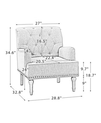 Mcgavock Traditional Wooden Upholstered Accent Chair with Tufted Back
