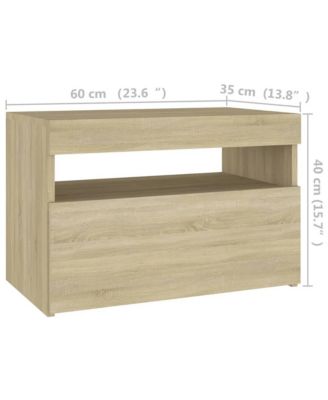 Bedside Cabinet & LED Lights 2 pcs Sonoma Oak 23.6"x13.8"x15.7"