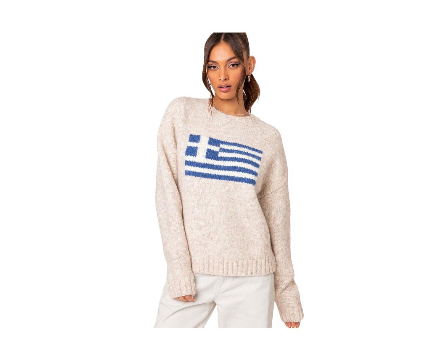Women's Greece oversized chunky knit sweater