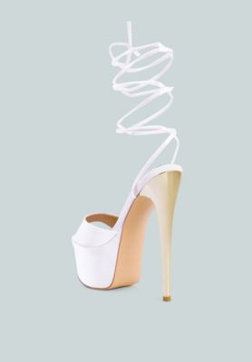 Womens Passion Fruit Dramatic Platform Lace-Up Heel Sandals