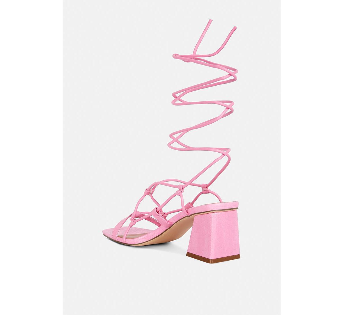 London Rag Provoked Lace Up Block Heeled Sandals
