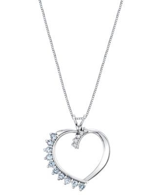 Macy's - Ruby (1/2 ct. t.w.) & Diamond Accent 18" Heart Pendant Necklace in 10k Gold (Also in Tanzanite)