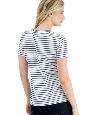 Women's Striped V-Neck Top