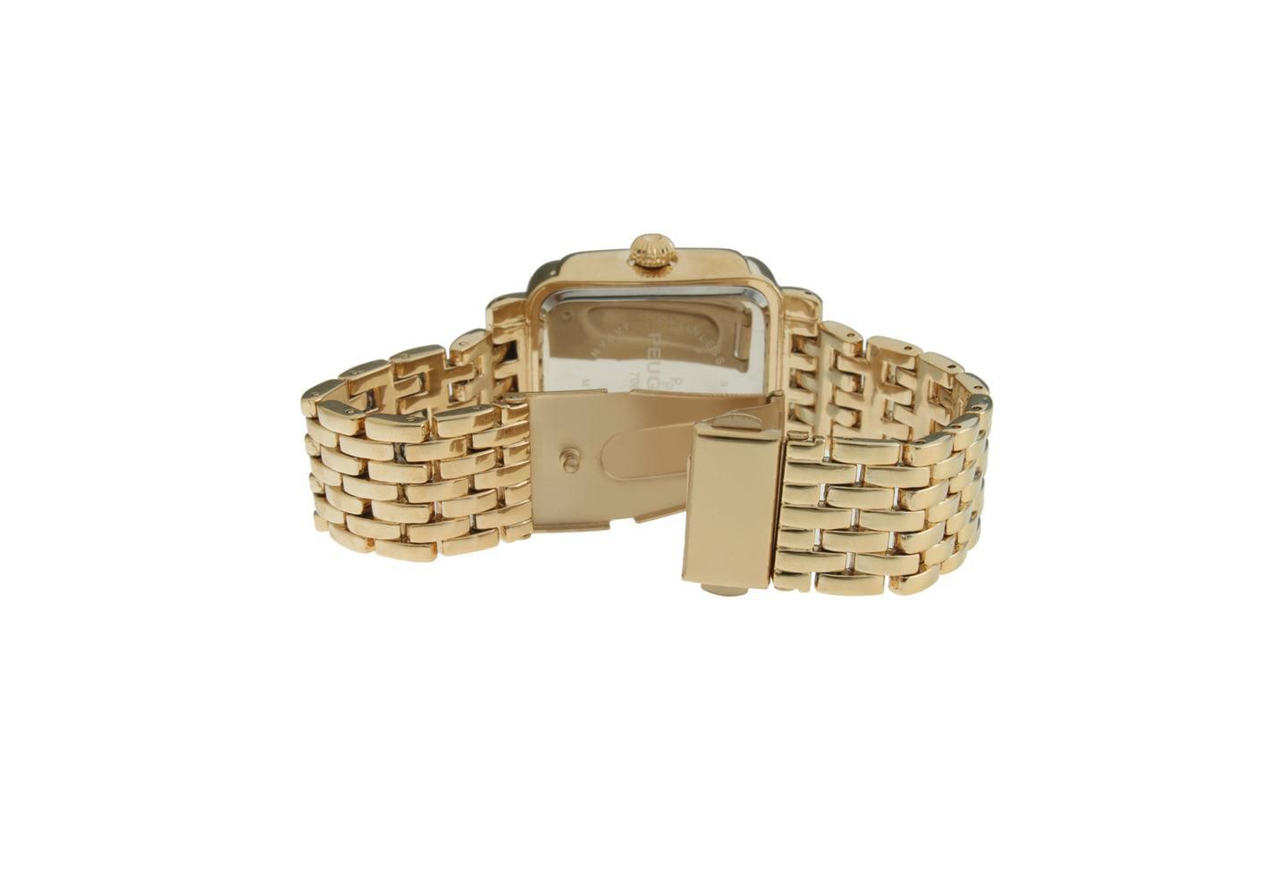 Женские часы Peugeot Gold Tank Bracelet Watch with Panther Link Gold-Tone Bracelet Strap, цвет: Золотой — фото 2